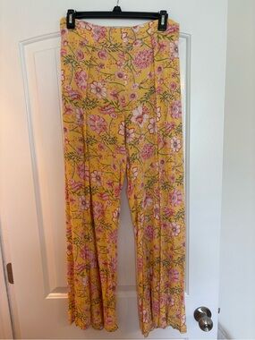 ☀️Billabong☀️ Yellow Floral Wide-Leg Pants